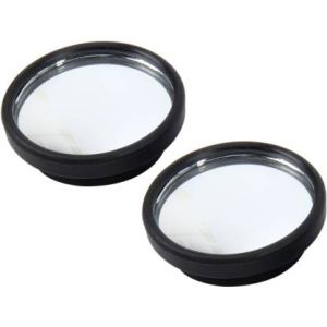  Car 3R-062 Rear View Blind Spot Mirror Adjustable 360 Degree Wide Angle View Paste Type Auxiliary Mirrors Black 2 Pcs