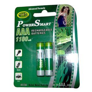 Power Smart Battery - AAA 1.2V PS1100 NiMH x2 cells 1100 mah rechargeble Cells for camera toys remote etc
