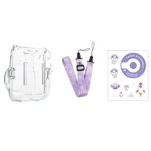 Stela Instax mini 11 camera crystal Transparent case bag purple Strap