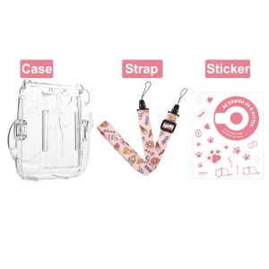 Stela Instax mini 11 camera crystal Transparent case bag Camera Bag pink