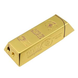Stela Gold Brick Design Flame Lighter Pocket Lighter  (golden)