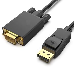 Stela  Display Port to VGA Cable Male to Male Plug Video Adapter with Gold Plated Connector 
