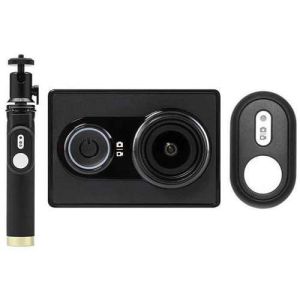 YI Action Camera with Selfie Stick & Bluetooth Remote (Black)
