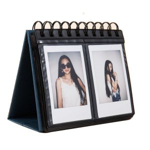 Stela 68 Pockets Instax Mini Compatible  Desk Calendar Style Photo Album (Navy Blue)