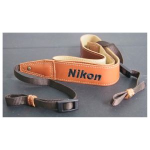 Nikon Retro genuine Classic Brown leather DSLR camera strap, adjustable for DSLR Cameras
