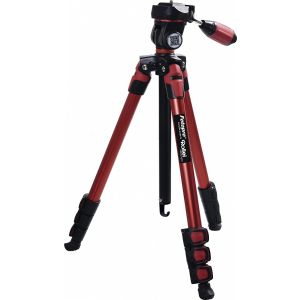 Fotopro S3 4-Section 57 Inch Aluminum Photo & Video Tripod with 3 Way Panhead Payload - 2.5kg-Red